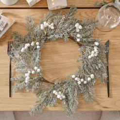 Ginger Ray Ltd Sølvfarvet Julekrans Dækkeservietter - Oppyntning
