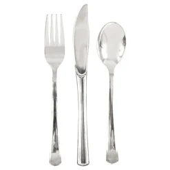 Best Unique UK Inc t/as Unique Party Sølv Metallisk Plastbestik