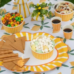 Santex Snacksbægre Gul/Orange - Festtilbehør