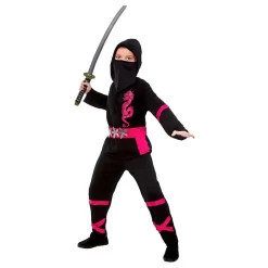 Discount Wicked Costumes Ltd Sort/Lyserød Power Ninja Børnekostume