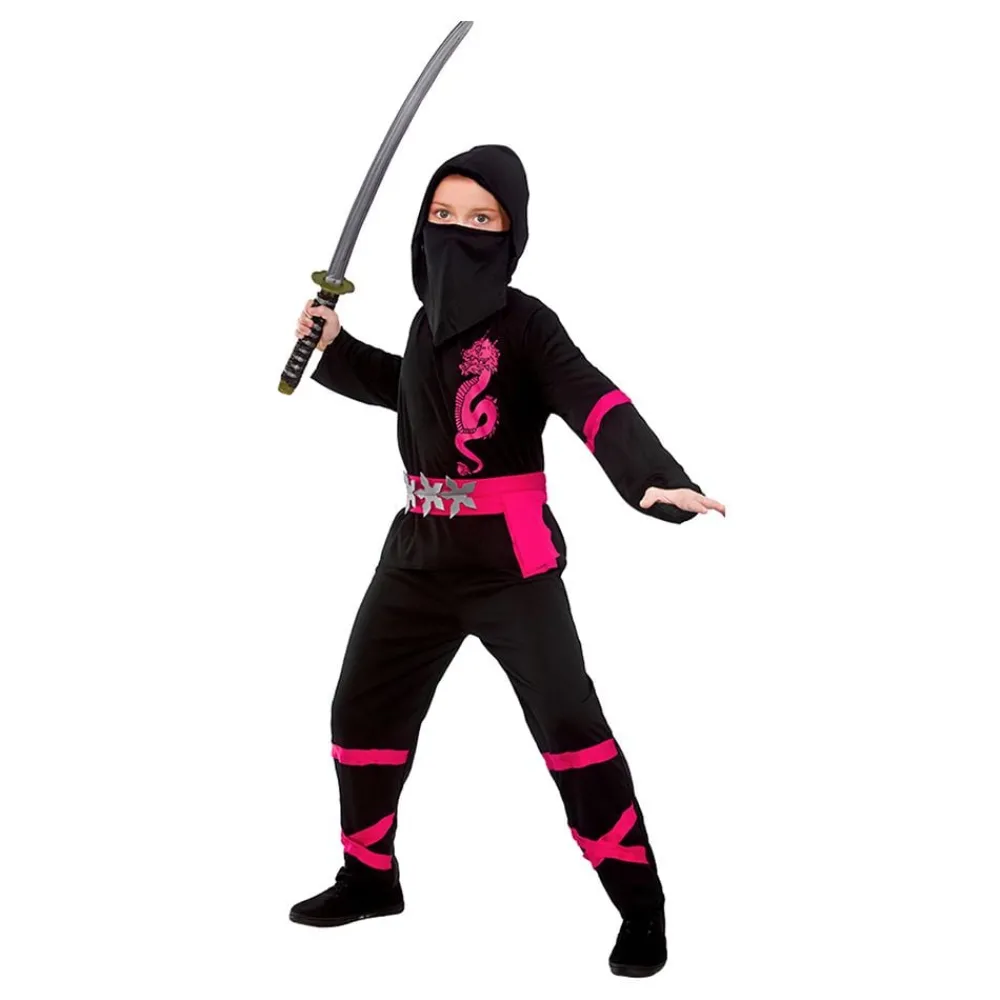 Discount Wicked Costumes Ltd Sort/Lyserød Power Ninja Børnekostume