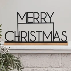 Ginger Ray Ltd Sort Metalskilt Merry Christmas - Oppyntning