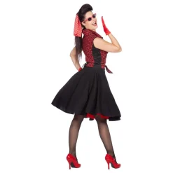 Discount Wilbers Karnaval B.V. Sort/Rød Rockabilly Kjole Kostume