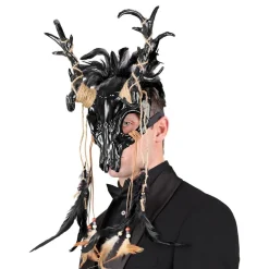 Hot Widmann S.r.l. Sort Tyrekranie med Fjer Maske