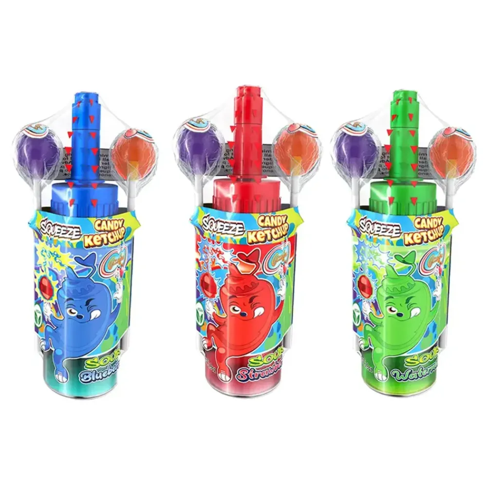 ERT Godis AB Squeeze Candy Ketchup med Lollipops - Slik