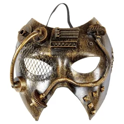 Widmann S.r.l. Steampunk Sort/Guld Halvmaske - Kostumetema|Masker