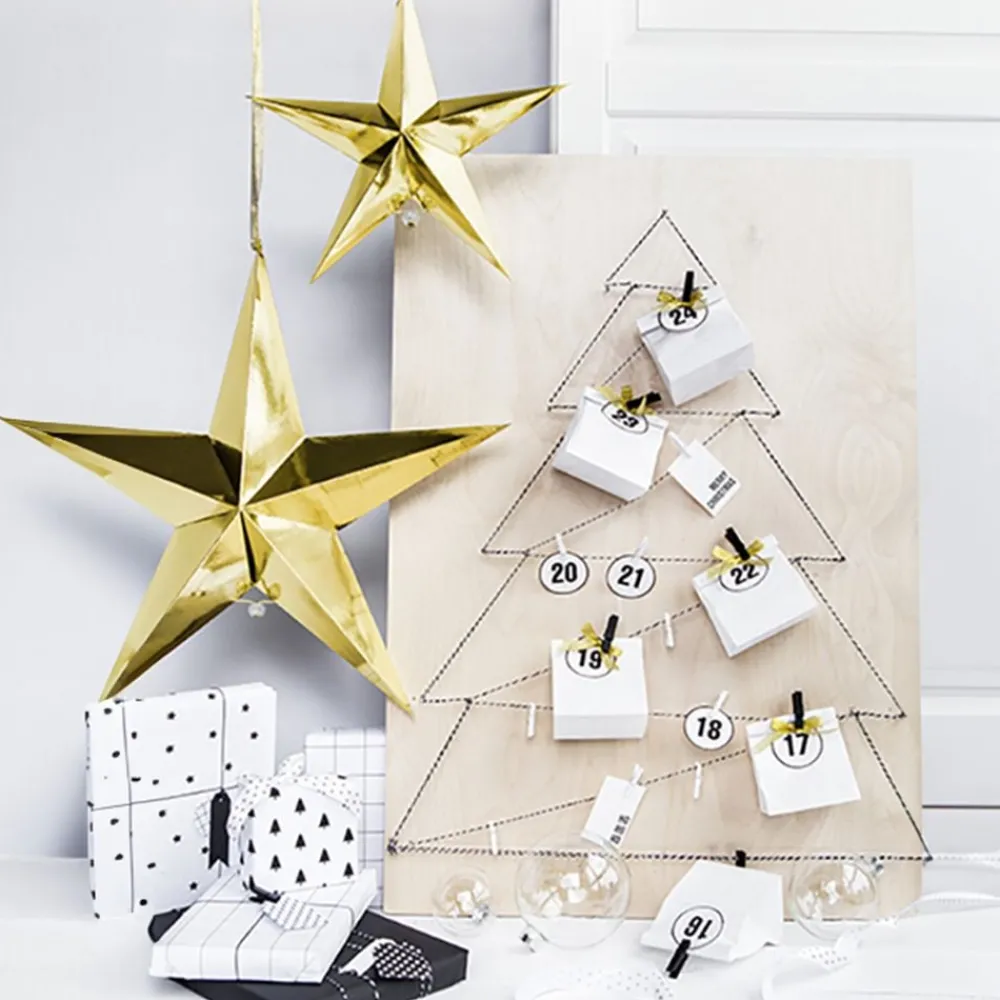 PartyDeco sp. z o.o. Stjerne i Pap Guld Metallic - Oppyntning