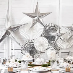 Discount PartyDeco sp. z o.o. Stjerne i Pap Sølv Metallic