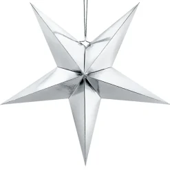 Discount PartyDeco sp. z o.o. Stjerne i Pap Sølv Metallic