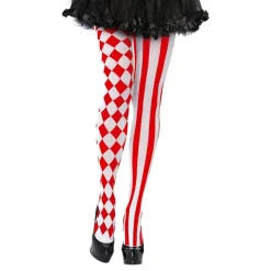 Leg Avenue Europe Strømpebukser Harlequin Røde Deluxe - Tilbehør|Kostumetema