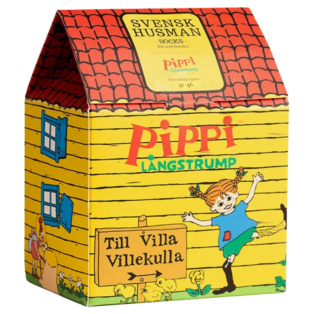Outlet Svensk Husman Socks AB Strømper Pippi Langstrømpe™ Villa Villekulla Gaveæske