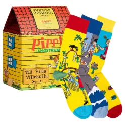 Outlet Svensk Husman Socks AB Strømper Pippi Langstrømpe™ Villa Villekulla Gaveæske