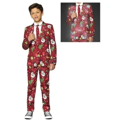 Discount Oppo Merchandise Group B.V. Suitmeister Boys Christmas Red Icons Light Up Jakkesæt