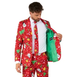 New Oppo Merchandise Group B.V. Suitmeister Christmas Red Icons Light Up Kostume