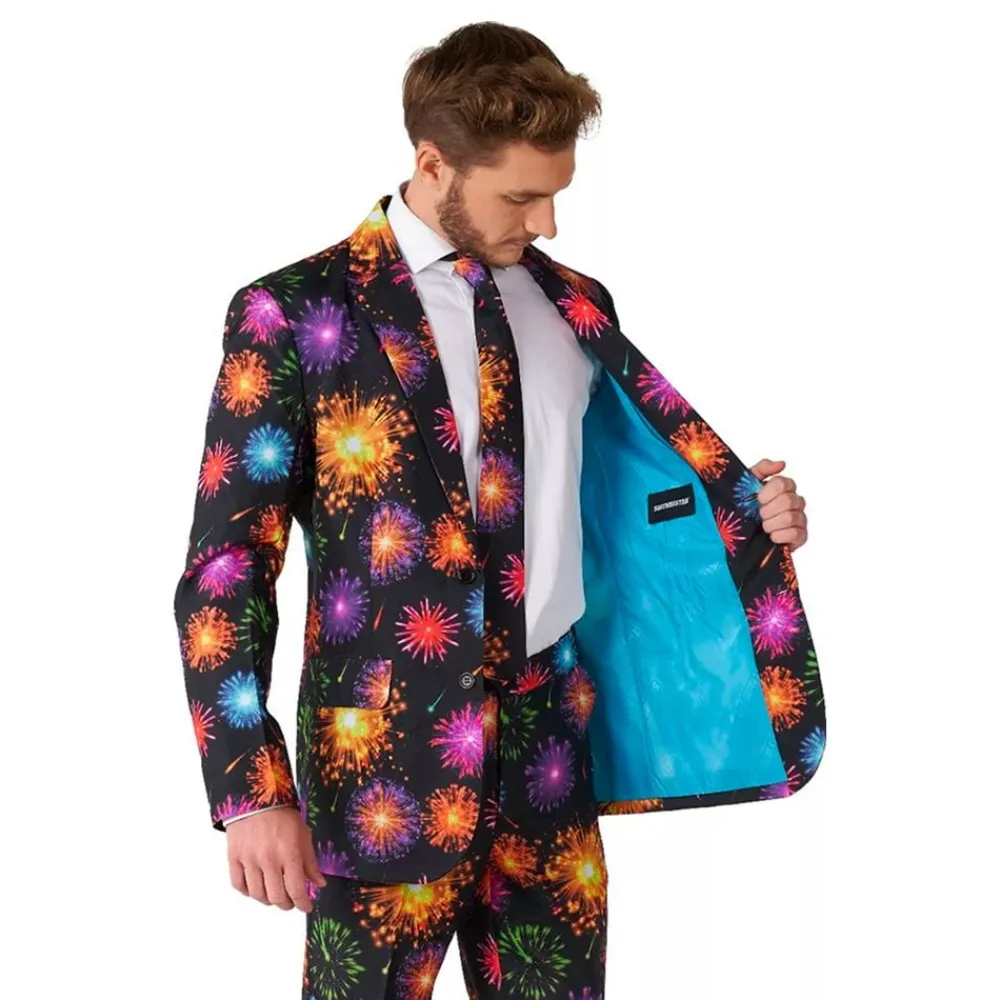 Oppo Merchandise Group B.V. Suitmeister Fireworks Black Jakkesæt - Tøj|Udklædningskostumer