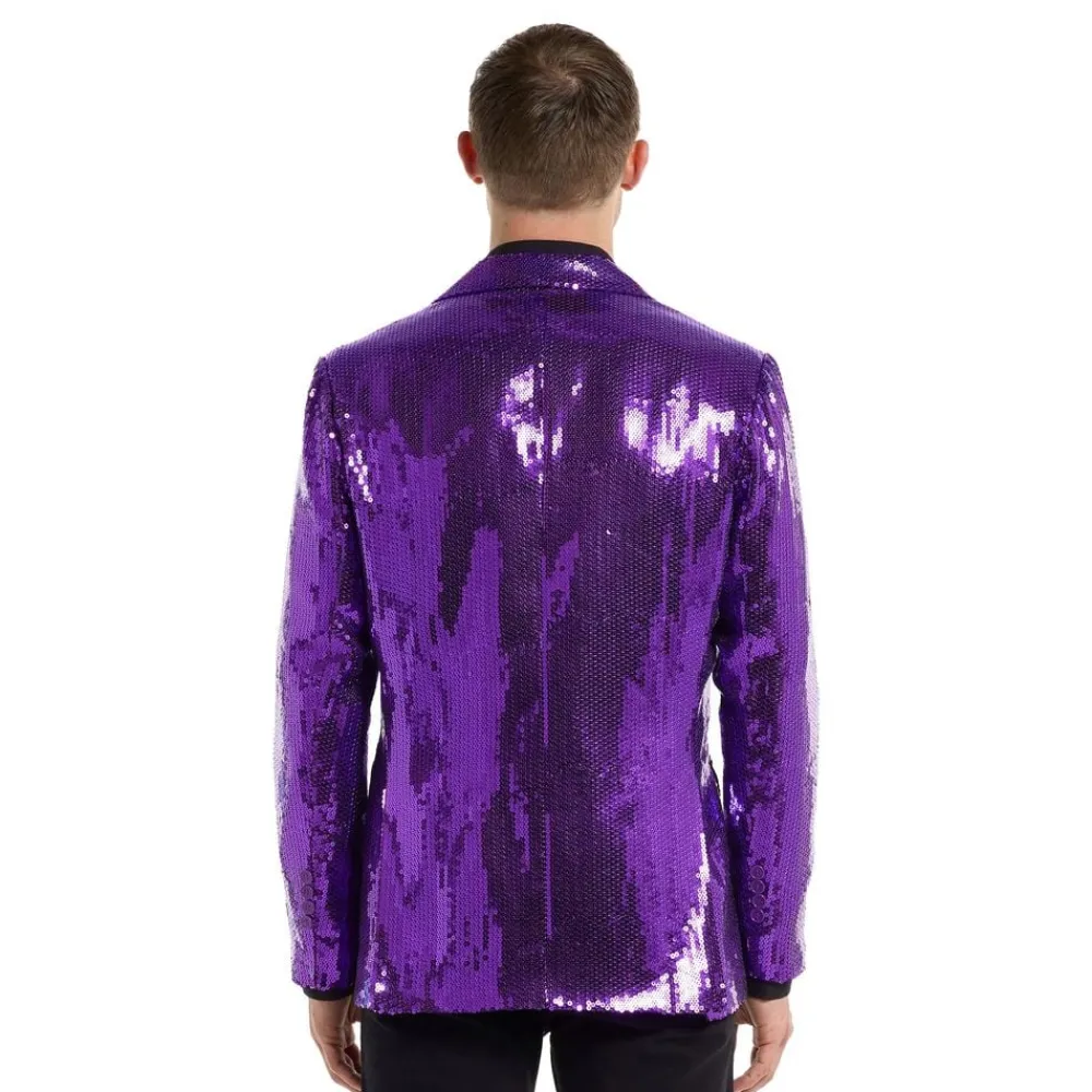 Oppo Merchandise Group B.V. Suitmeister Pailletblazer Lilla - Tøj|Udklædningskostumer