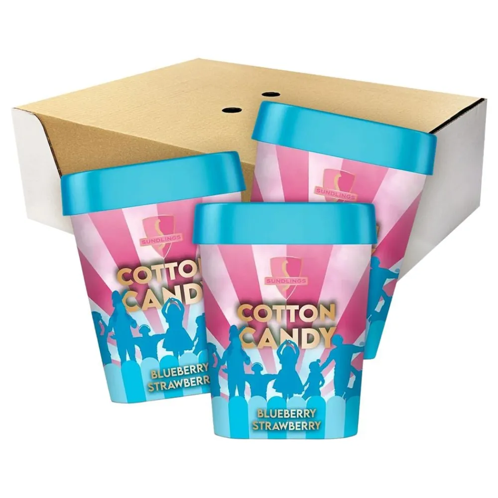 Outlet ERT Godis AB Sundlings Candyfloss Blueberry/Strawberry Økonomipakke
