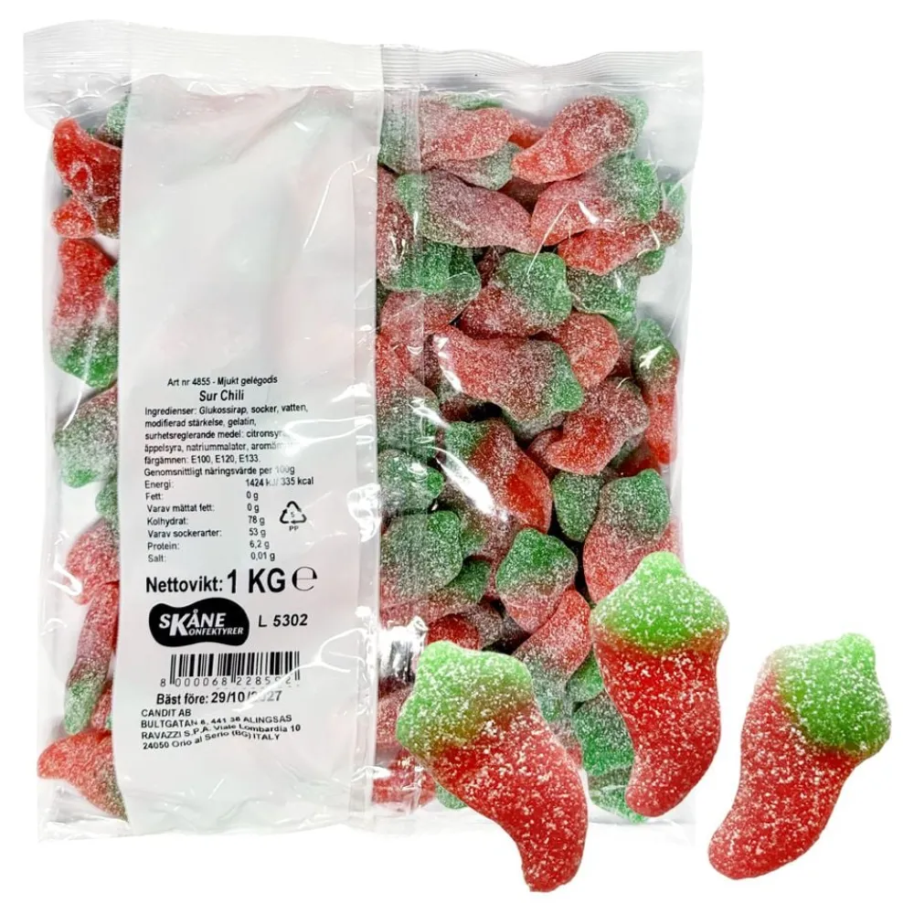 Clearance ERT Godis AB Surt Chili Slik Økonomipakke