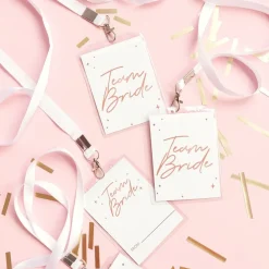 PartyDeco sp. z o.o. Team Bride Navneskilte på Nøglesnor - Accessories