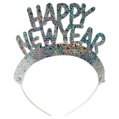Hisab/Joker Company AB Tiaraer Happy New Year Holografisk Sølv - Festtilbehør|Hatte
