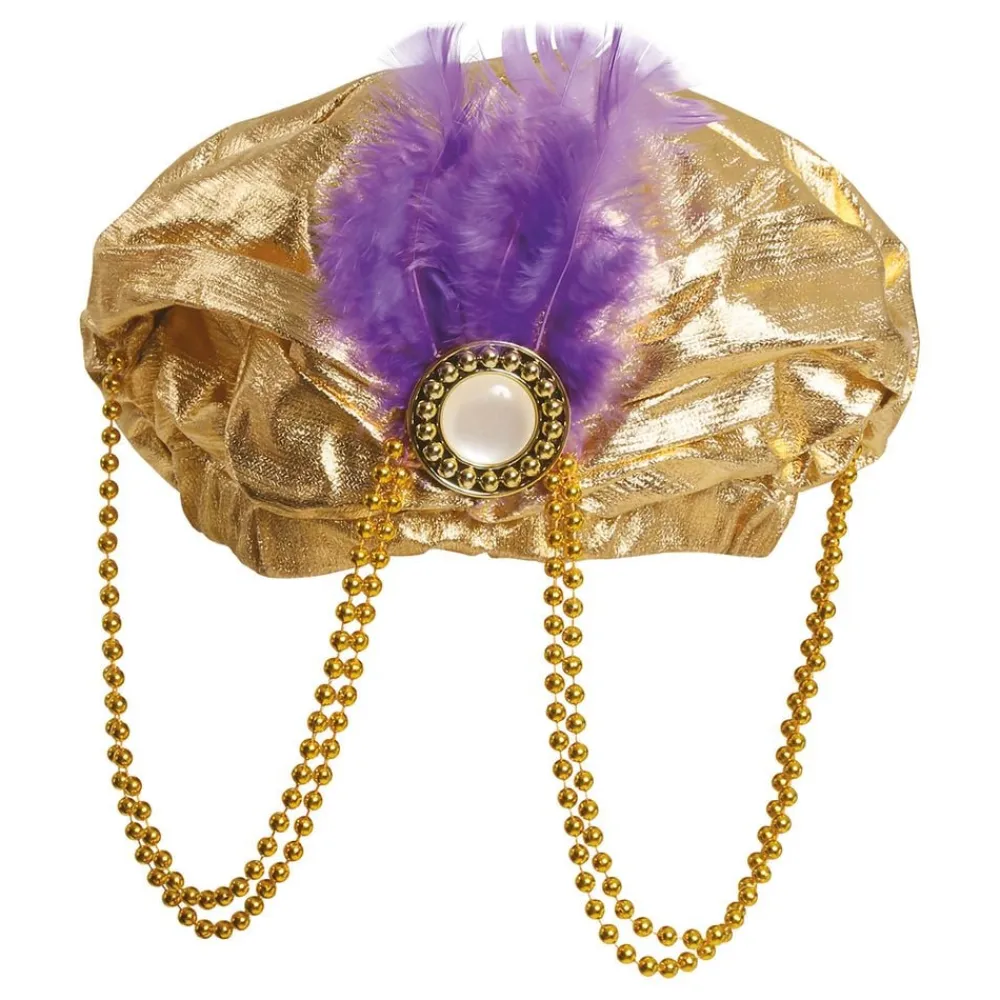 Clearance Fiestas Guirca, S.L Turban Guld med Fjer