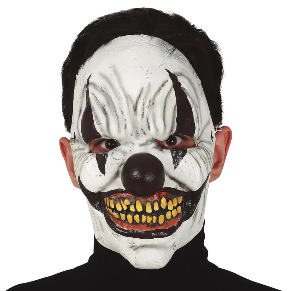 Fiestas Guirca, S.L Uhyggelig Klovnemaske Sort/Hvid Latex - Masker