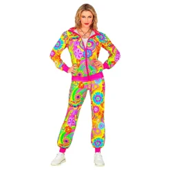 Widmann S.r.l. UV Neon Hippie Tracksuit Kostume - Tøj|Udklædningskostumer