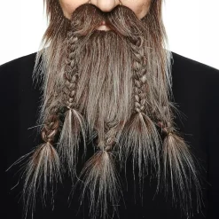 Butterick's AB Viking Moustache med Skæg Brun/Grå - Tilbehør