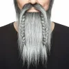 Butterick's AB Viking moustache med skæg sort/hvid - Tilbehør|Kostumetema