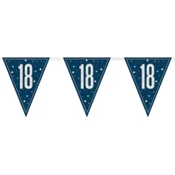 Unique UK Inc t/as Unique Party Vimpelguirlande 18 Blå/Sølv