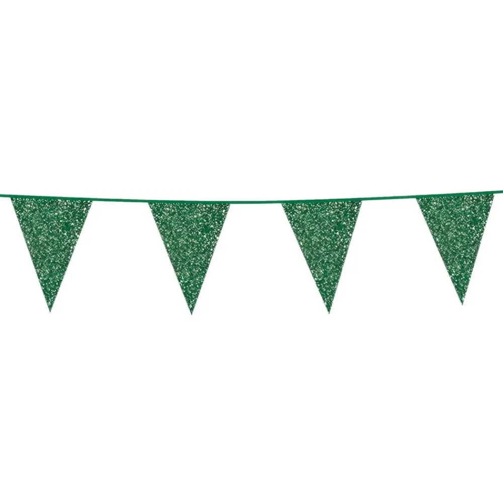 Best Globos Europe B.V. Vimpelguirlande Grøn Glitter