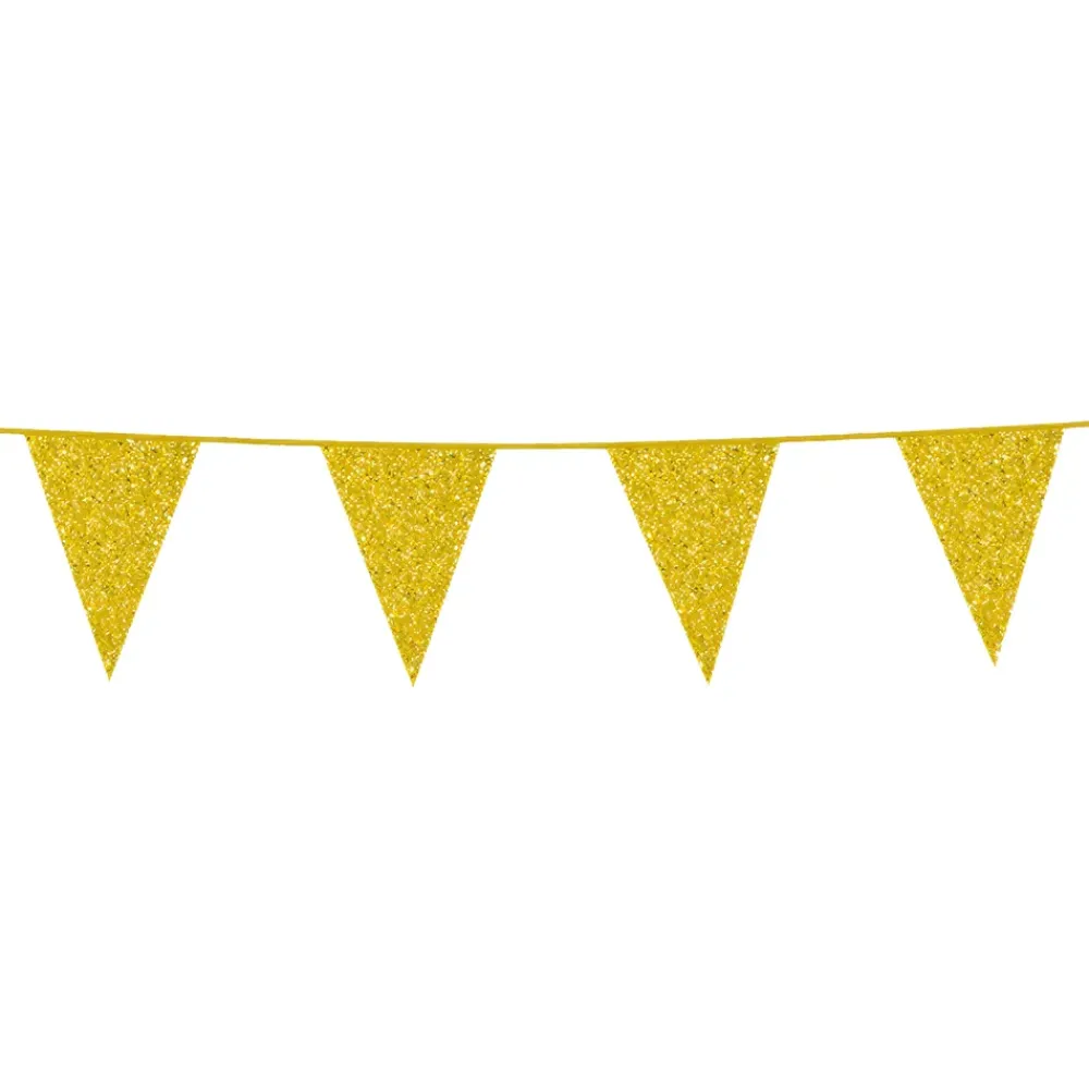 Outlet Globos Europe B.V. Vimpelguirlande Guld Glitter