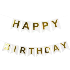 Hisab/Joker Company AB Vimpelguirlande Happy Birthday Hvid