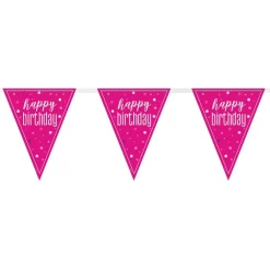 Discount Unique UK Inc t/as Unique Party Vimpelguirlande Happy Birthday Lyserød/Sølv
