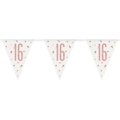 Outlet Unique UK Inc t/as Unique Party Vimpelguirlande 16 Hvid/Rosaguld