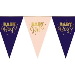 Discount Globos Europe B.V. Vimpelguirlande i Pap Gender Reveal
