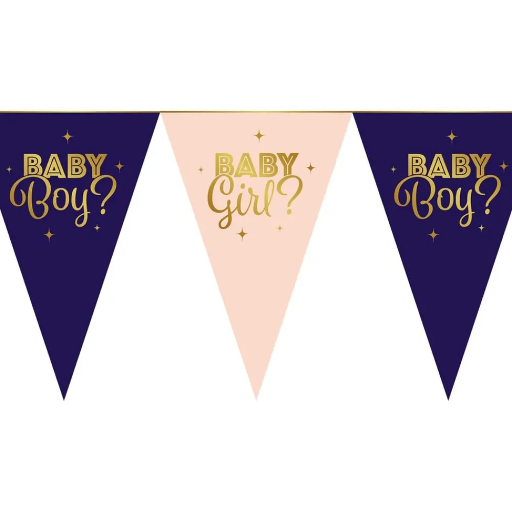 Discount Globos Europe B.V. Vimpelguirlande i Pap Gender Reveal