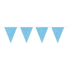 Folat B.V. Vimpelguirlande Lyseblå Glitter - Oppyntning|Flag
