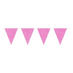 Folat B.V. Vimpelguirlande Magenta Glitter - Oppyntning|Flag