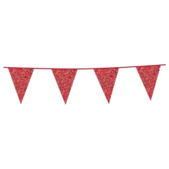 Globos Europe B.V. Vimpelguirlande Rød Glitter - Oppyntning|Flag