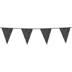 Globos Europe B.V. Vimpelguirlande Sort Glitter