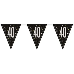 New Unique UK Inc t/as Unique Party Vimpelguirlande 40 Sort/Sølv