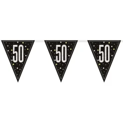 Online Unique UK Inc t/as Unique Party Vimpelguirlande 50 Sort/Sølv
