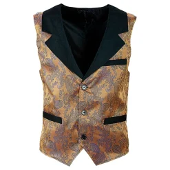 Widmann S.r.l. Vintage Jacquard Vest Brun - Tilbehør|Kostumetema