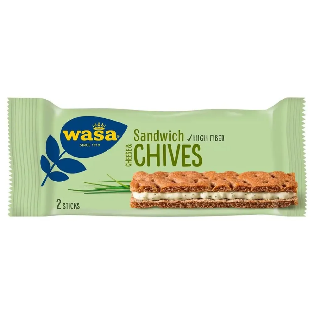 Clearance ERT Godis AB Wasa Sandwich Cheese & Chives Storpak
